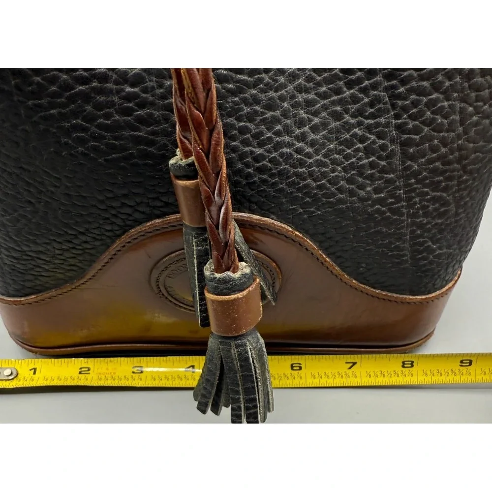 Vintage Dooney & Bourke Drawstring Bucket Bag Black Brown, Wallet, Eyeglass Case